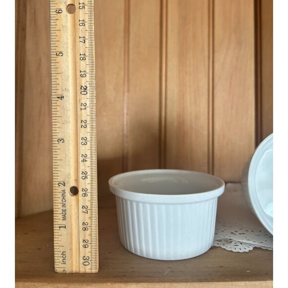 Vintage Enoch Wedgwood Tunstall Ironstone Ramekins Classic White Edme Set of 2 - Picture 2 of 8